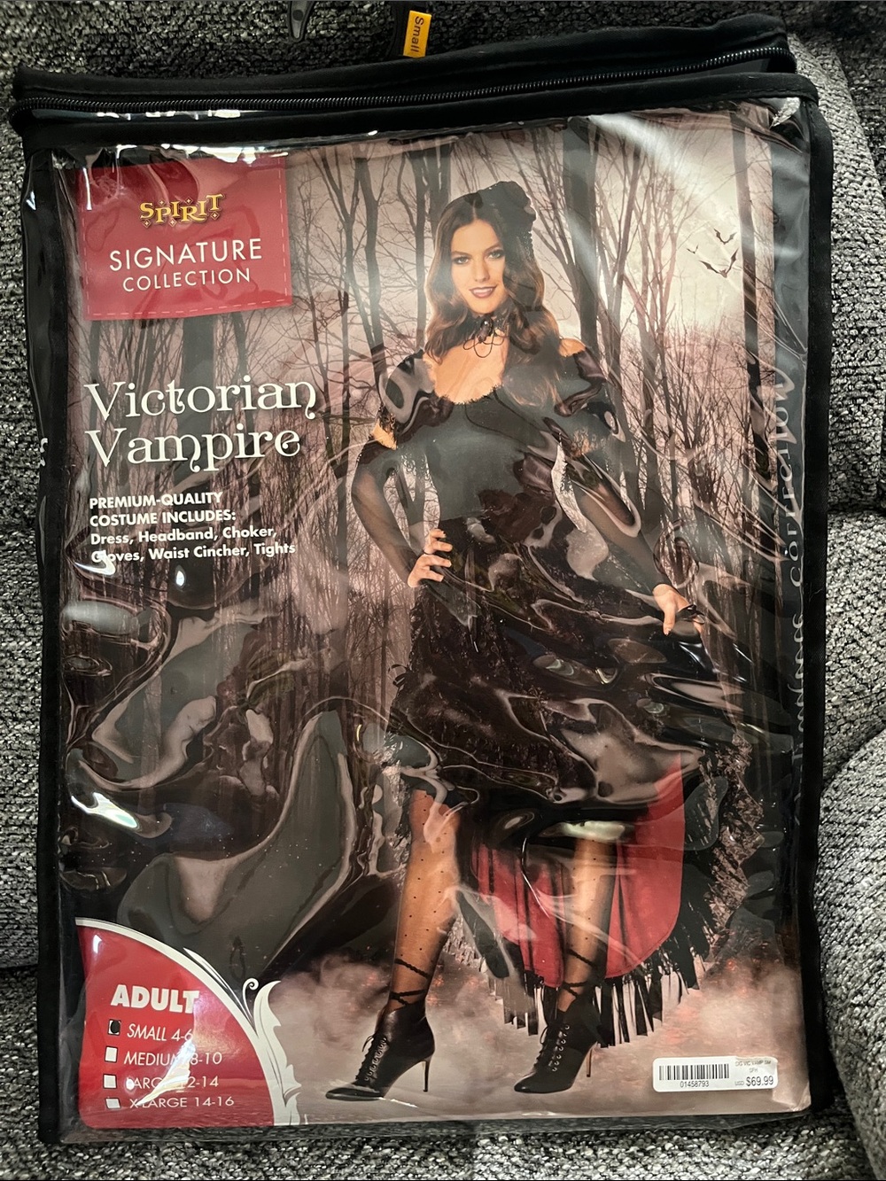 Spirit Victorian Vampire Costume (missing Choker)- Black and Red